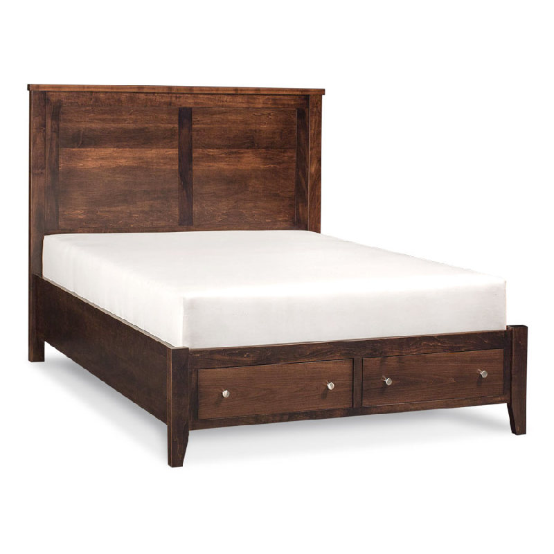 Simply Amish SBPAR-21F Parkdale 2 Panel Bed with Footboard Storage