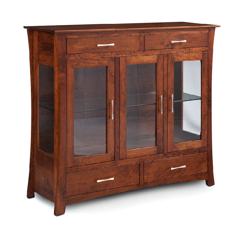 Simply Amish SCDCLO3G Loft 3 Door Dining Cabinet with Glass Doors and Ends