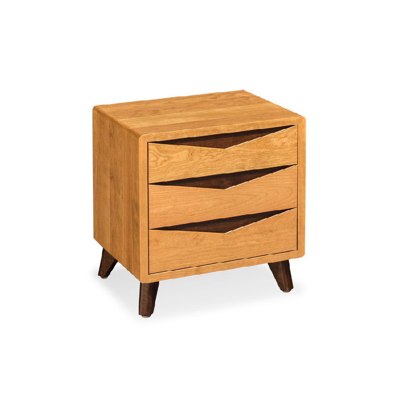 Simply Amish SNELR-02C Elroy 3 Drawer Nightstand 2 Tone Standard