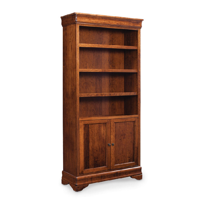 Simply Amish WOLPP-WOWD Louis Philippe Bookcase Wood Doors on Bottom
