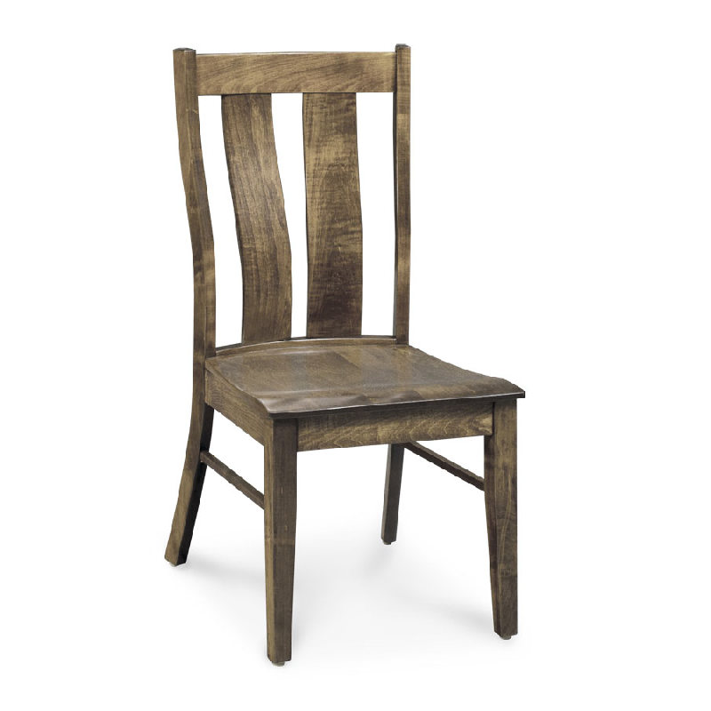 Simply Amish XS56-ECMIT-02A-W Sheffield Mitchell Side Chair Wood Seat Soft Maple 56 Silver Creek