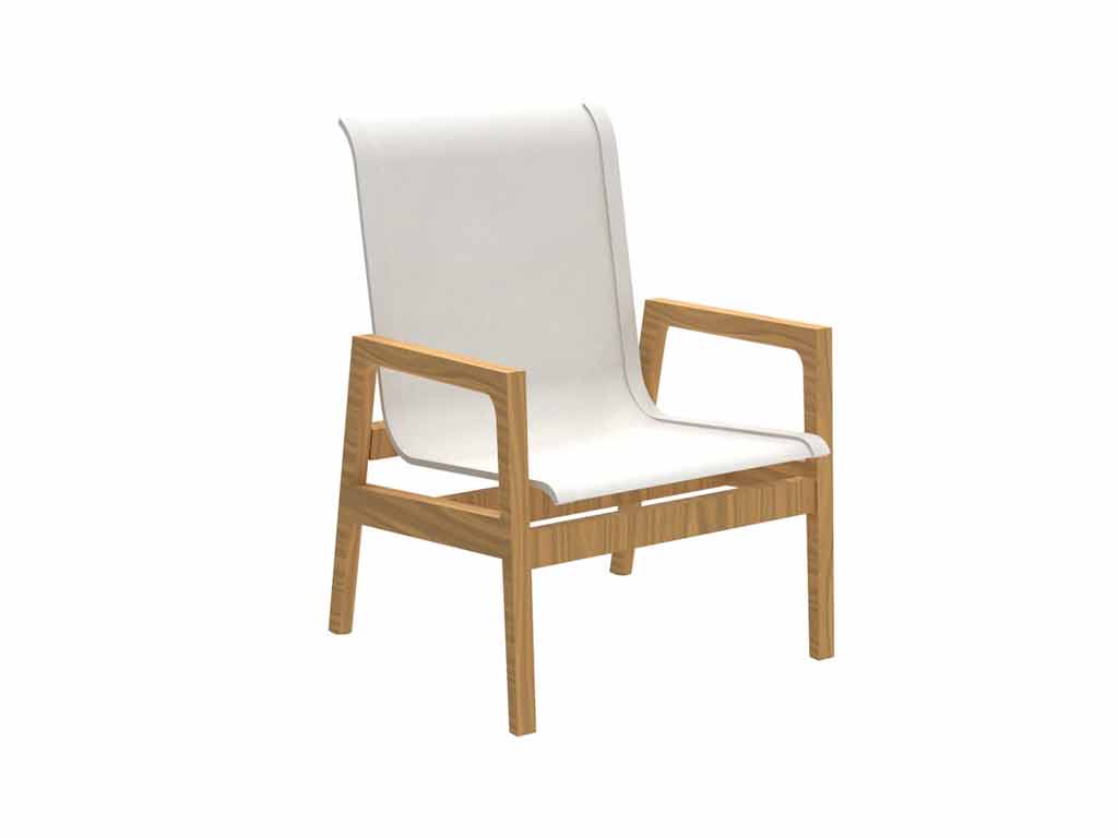 Summer Classics 1280133 N Dura Seashore Lounge Chair Natural White Sling