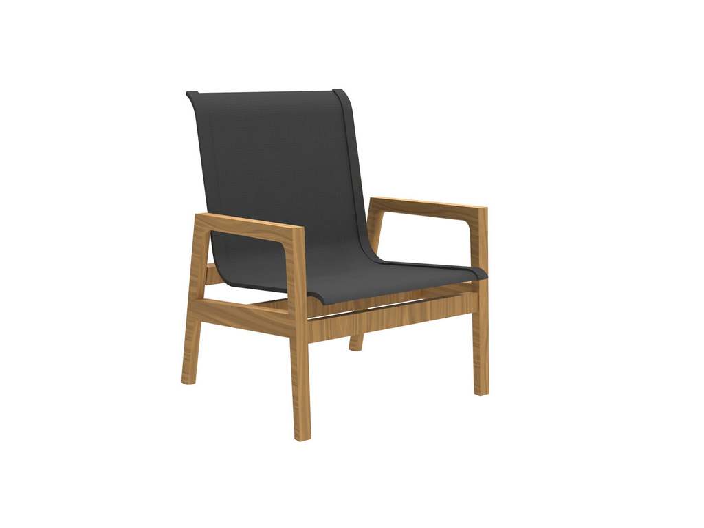 Summer Classics 1280134 N Dura Seashore Lounge Chair Natural Grey Sling