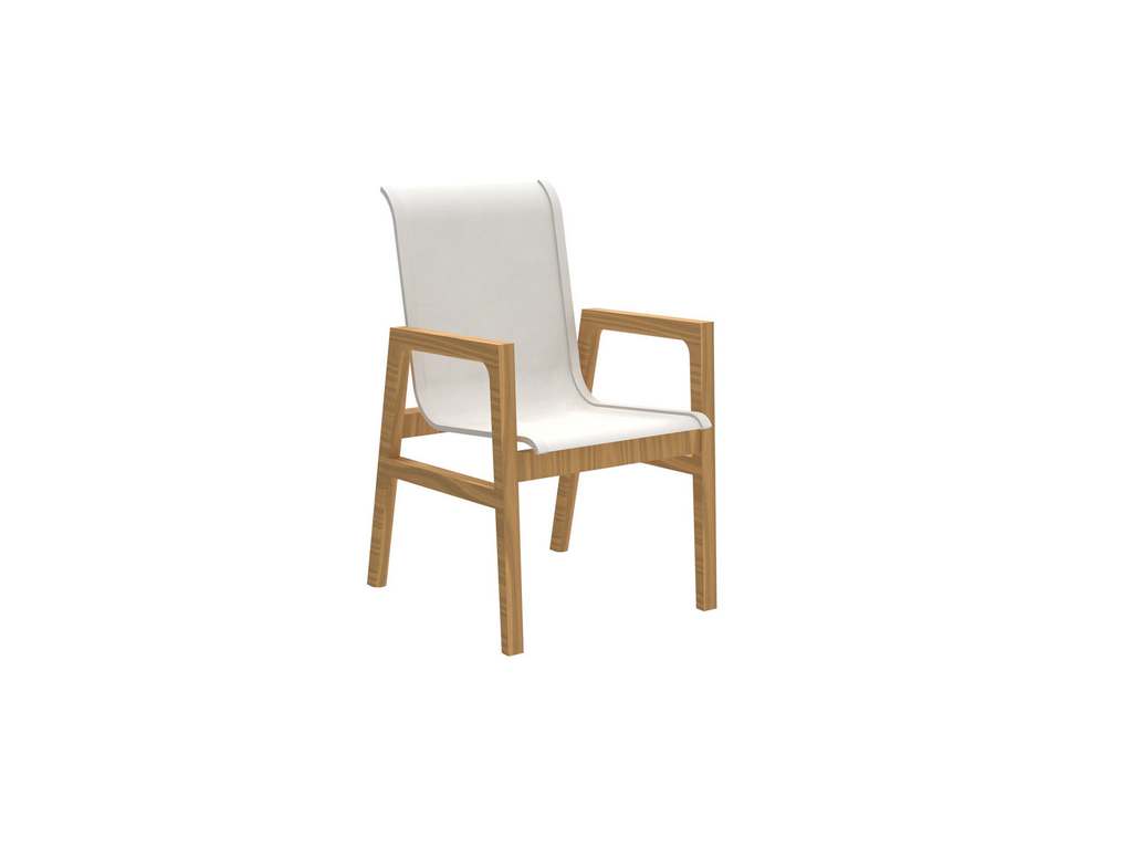 Summer Classics 2688133 N Dura Seashore Arm Chair Natural White Sling