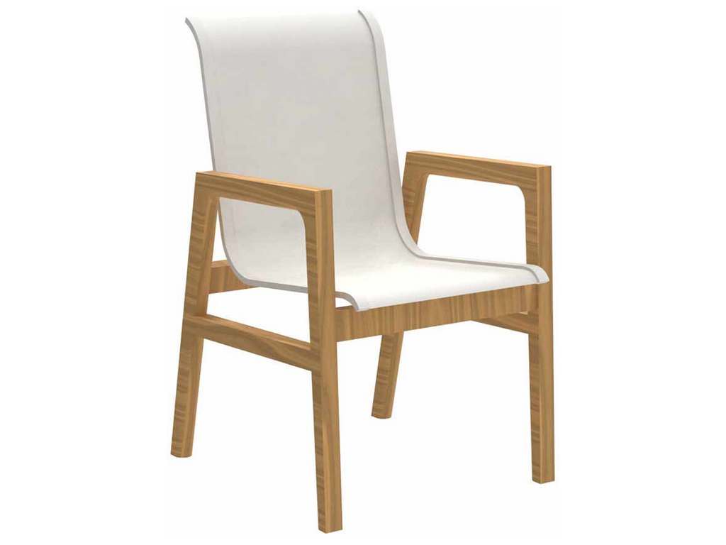 Summer Classics 2688 N Dura Seashore Arm Chair Slate Grey White Sling