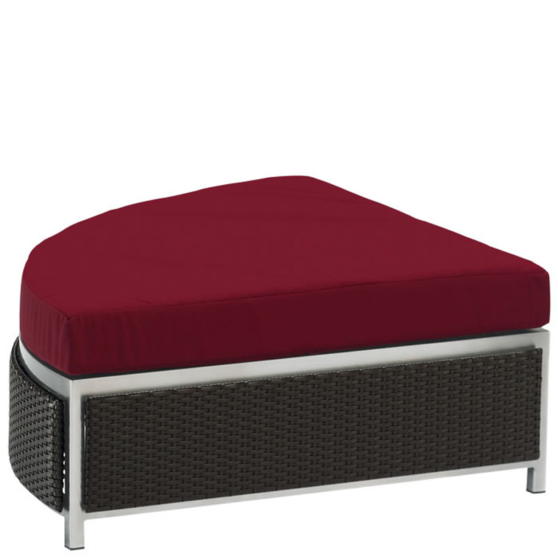 Tropitone 510708CO Cabana Club Stainless Steel Woven Cabana Club Woven Curved Ottoman