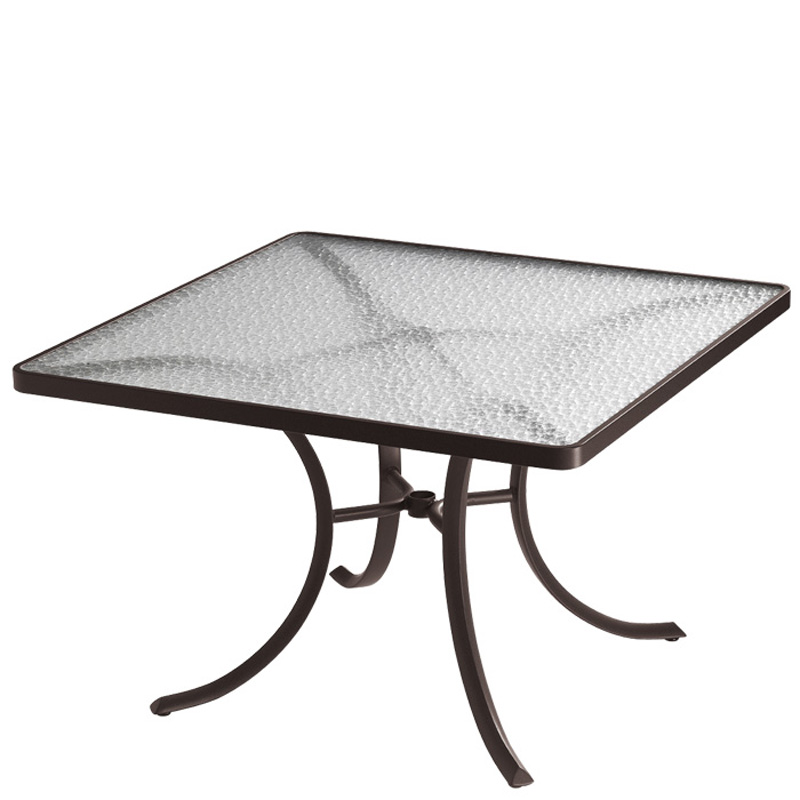 Tropitone 1877 Acrylic and Glass Tables 42 inch Square Dining Table, Acrylic