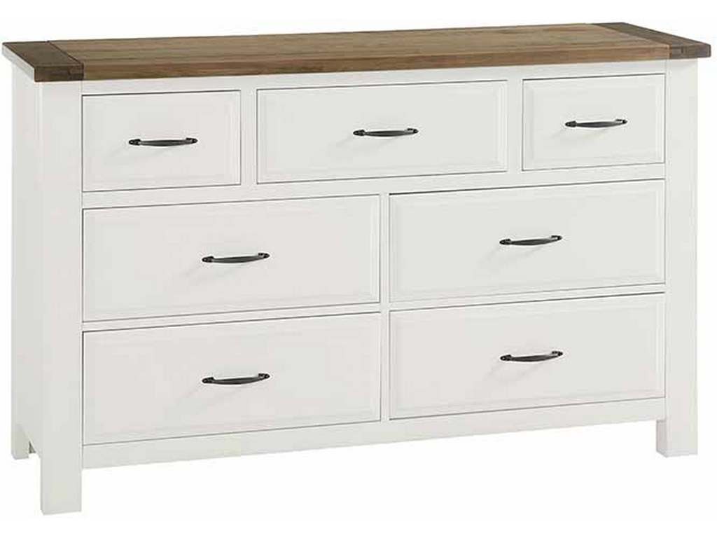 Artisan and Post 116-003 Maple Road Two-Tone Triple Dresser 7 Drawer Soft White Natural Top