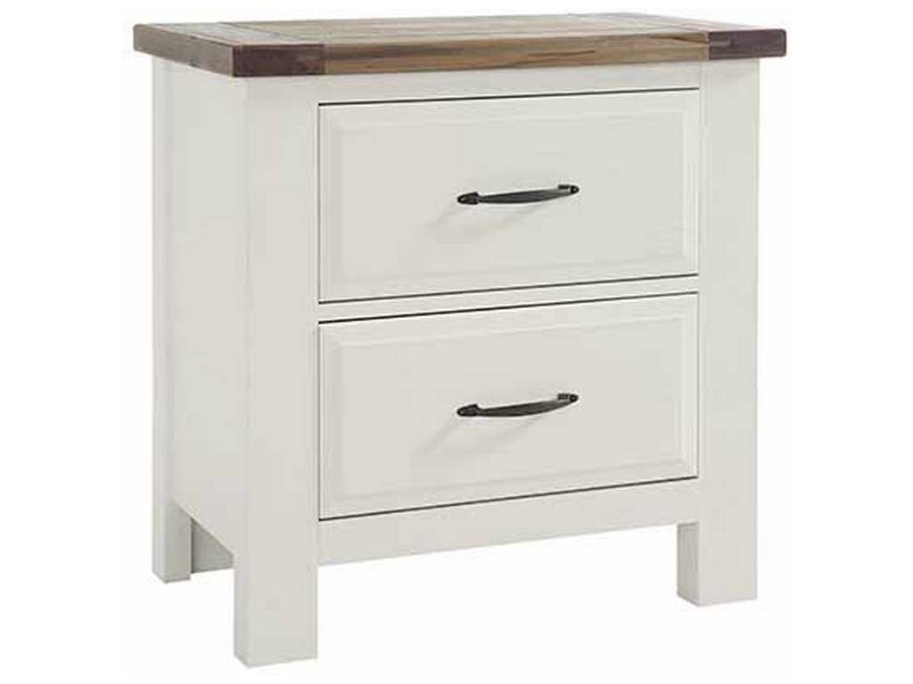 Artisan and Post 116-227 Maple Road Two-Tone Night Stand 2 Drawer Soft White Natural Top
