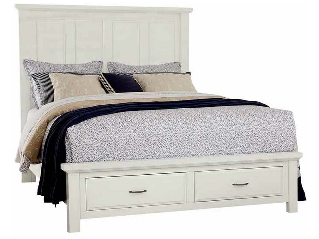 Artisan and Post 116-559-050B-502-555 Maple Road Two-Tone Queen Mansion Storage Bed Soft White Natural Top