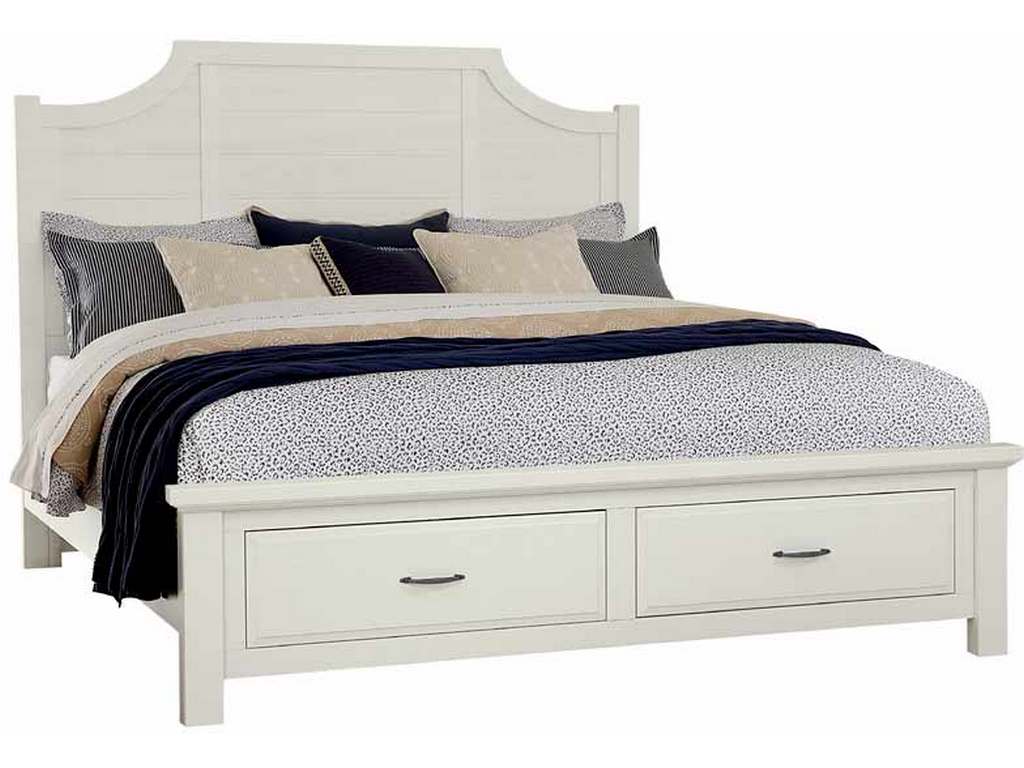 Artisan and Post 116-557-050B-502-555 Maple Road Two-Tone Queen Scalloped Storage Bed Soft White Natural Top