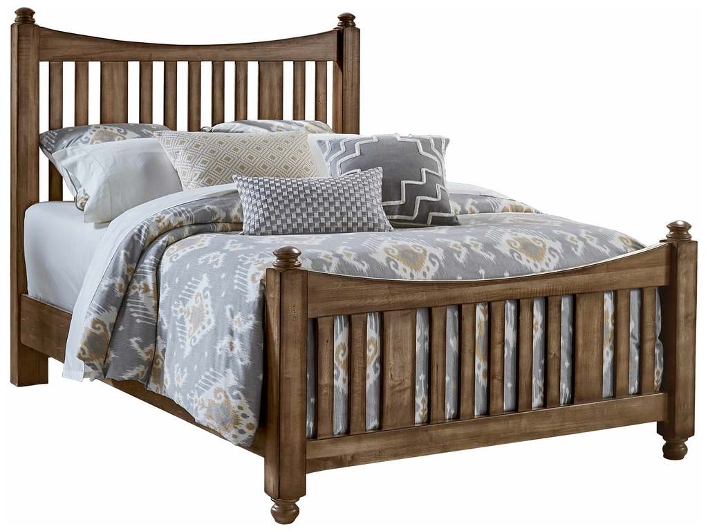 Artisan and Post 117-668-866-944-MS2 Maple Road California King Slat Poster Bed with Slat Poster Footboard Maple Syrup
