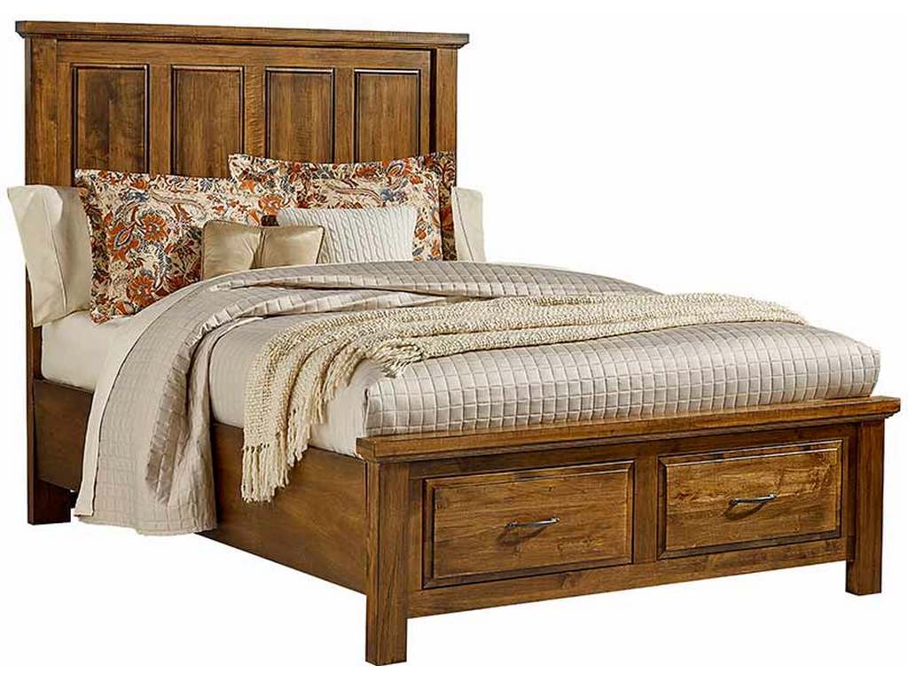 Artisan and Post 118-559-050B-502-555T Maple Road Queen Mansion Bed with Storage Footboard Antique Amish