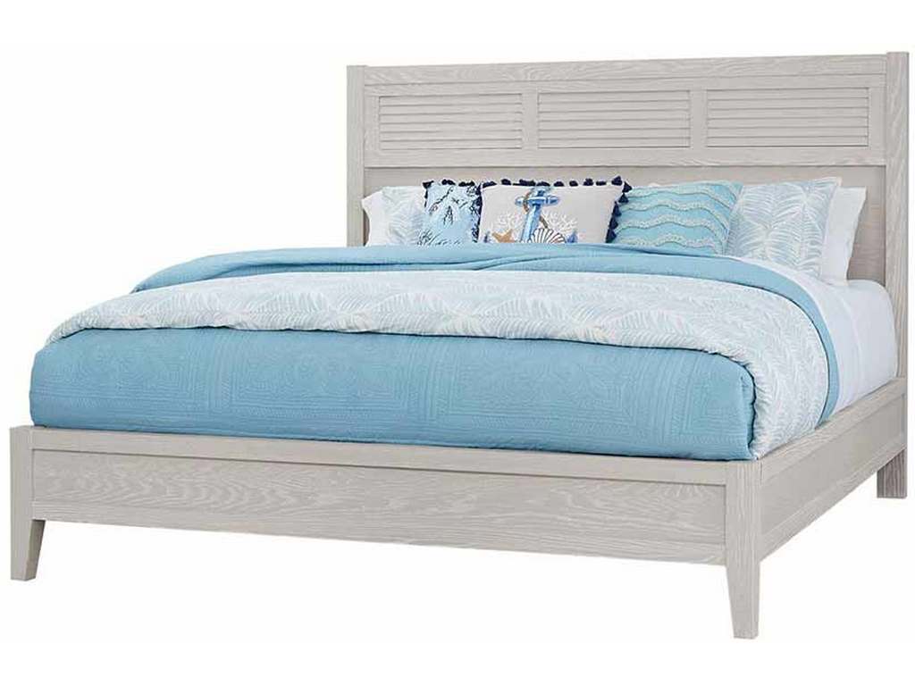 Artisan and Post 144-667-766-833-MS2 Passageways King Louvered Bed with Low Profile Footboard Oyster Grey