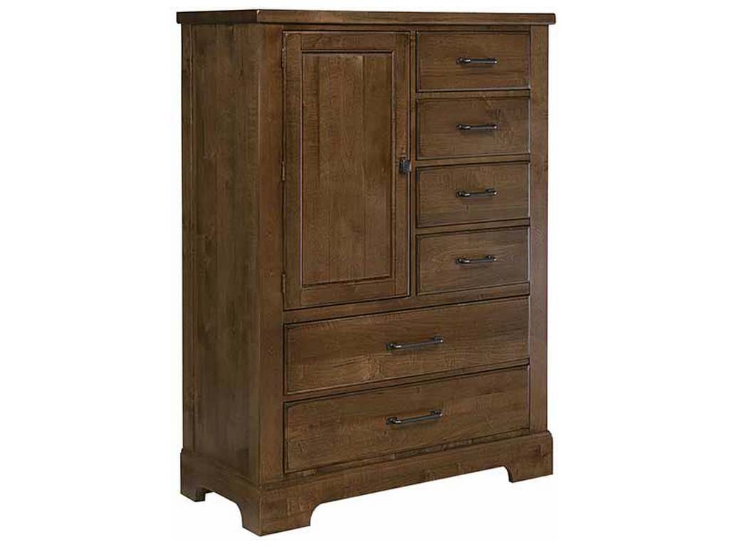 Artisan and Post 174-117 Cool Rustic Standing Chest 6 Drawers with 1 Door Amber