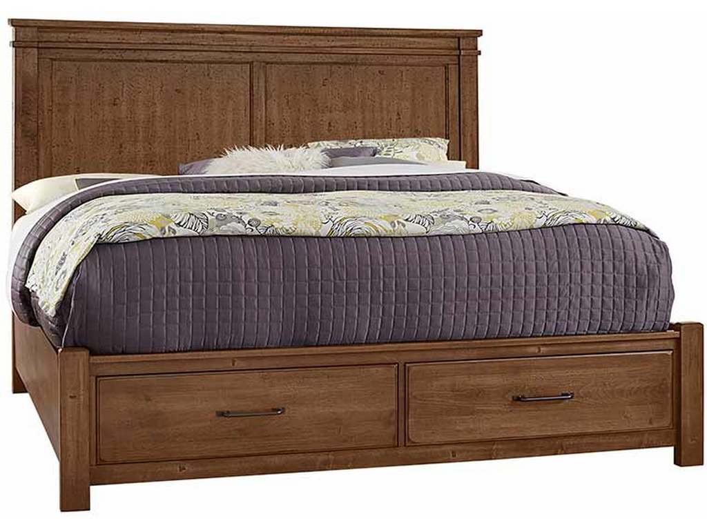 Artisan and Post 174-661-066B-602 Cool Rustic California King Mansion Bed with Footboard Storage Amber