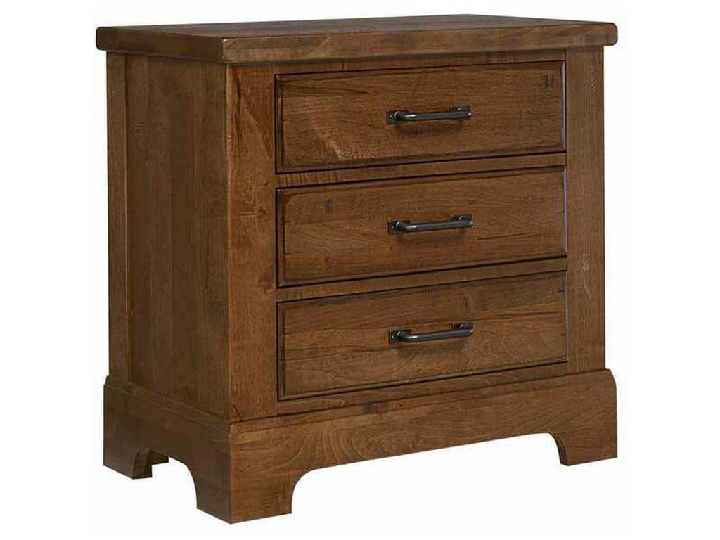 Artisan and Post 174-227 Cool Rustic Nightstand 3 Drawers Amber