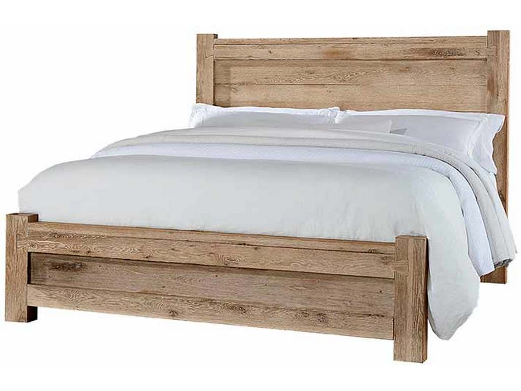 Vaughan Bassett 754-668-866-944-MS2 Dovetail Cal King Poster Bed with Poster FB Sun Bleached White