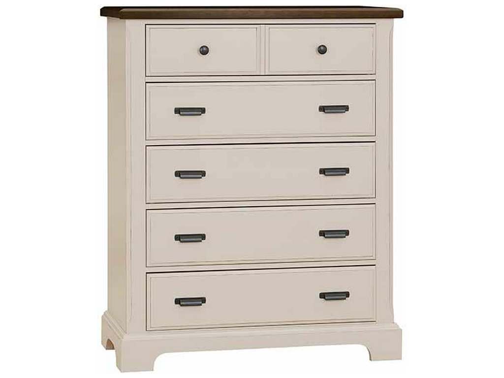 Vaughan Bassett 817-116 Lancaster County Two Tone Chest 5 Drawer Amish Walnut Two Tone