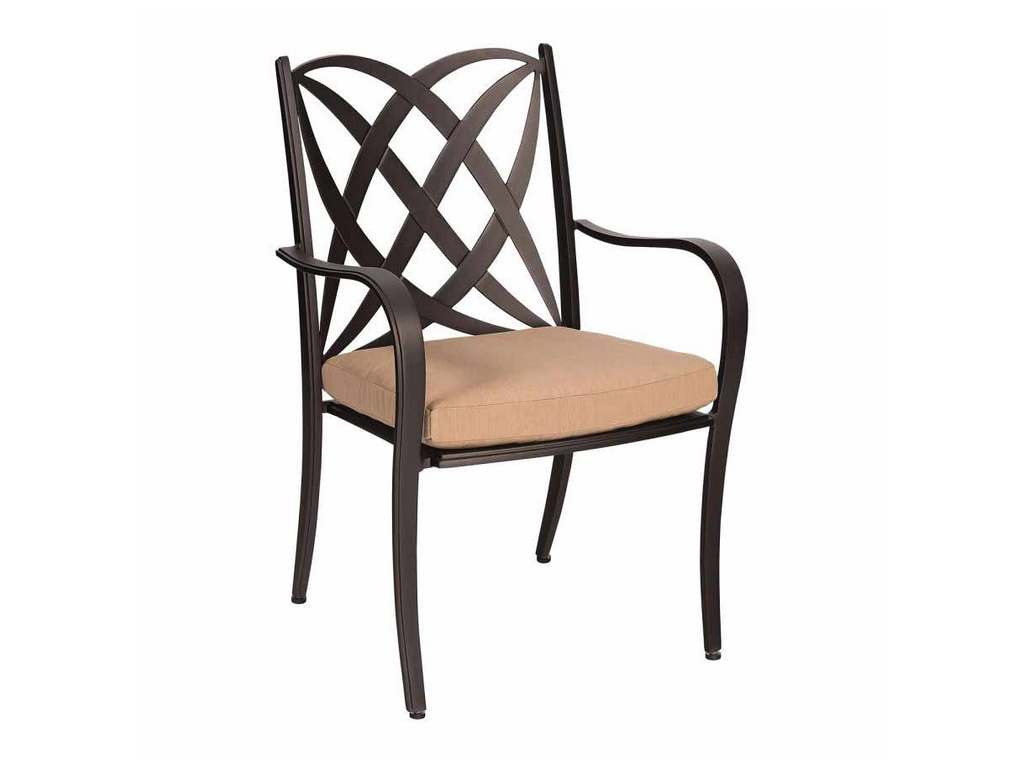 Woodard 7U0417ST Apollo Dining Arm Chair with Optional Cushion