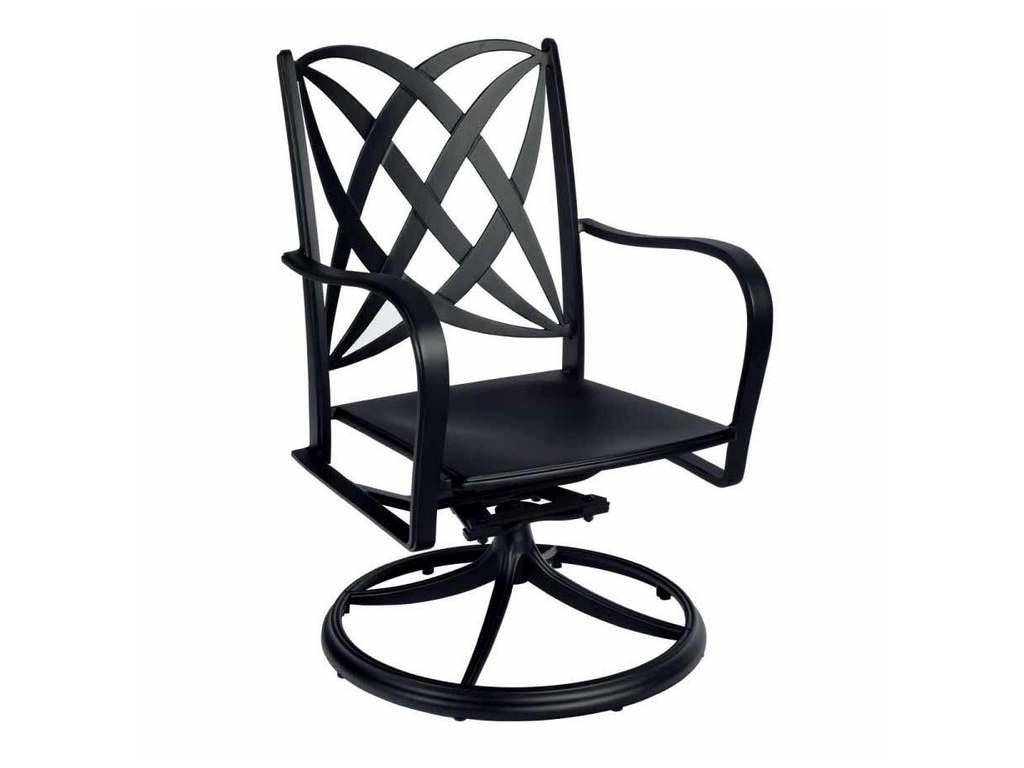 Woodard 7U0472 Apollo Swivel Rocker Dining Arm Chair with Optional Cushion