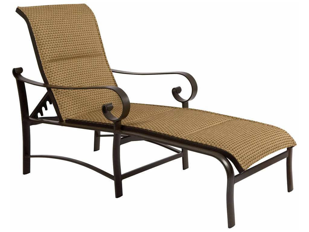 Woodard 62H570 Belden   Padded Sling Adjustable Chaise Lounge
