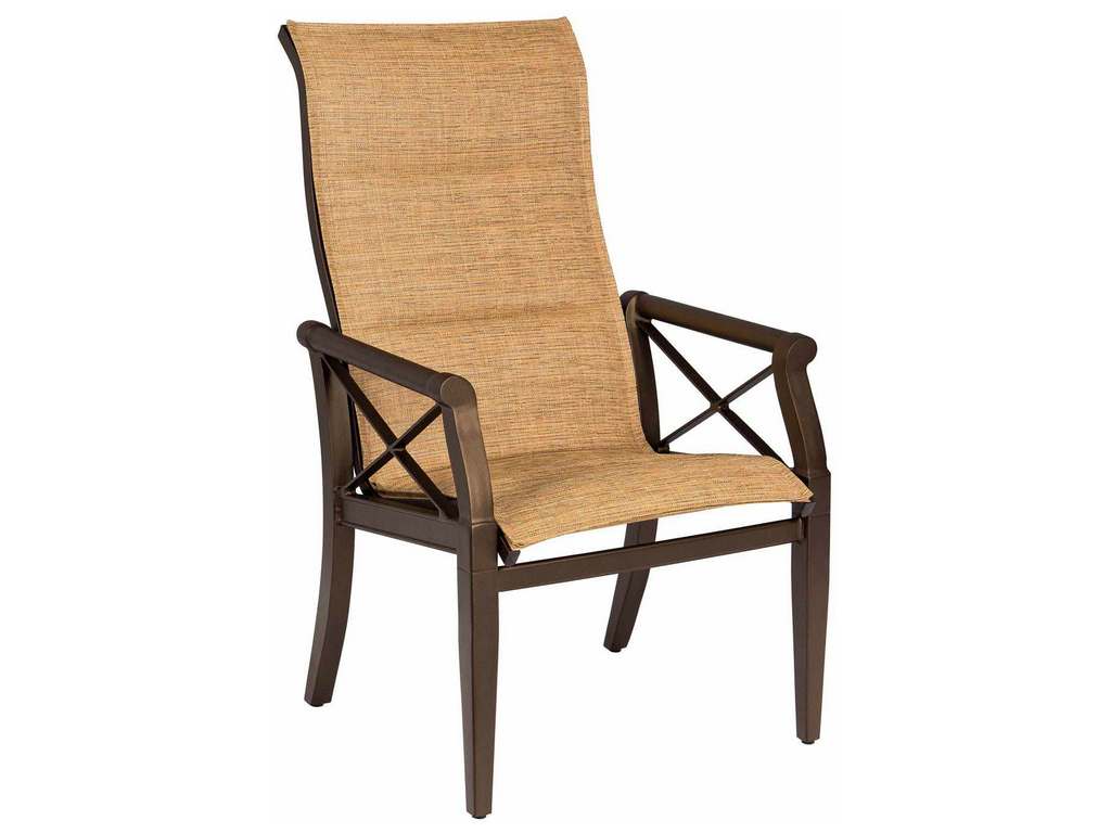 Woodard 3Q0525 Andover Padded High Back Dining Arm Chair