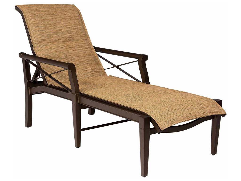 Woodard 3Q0570 Andover   Padded Sling Adjustable Chaise Lounge