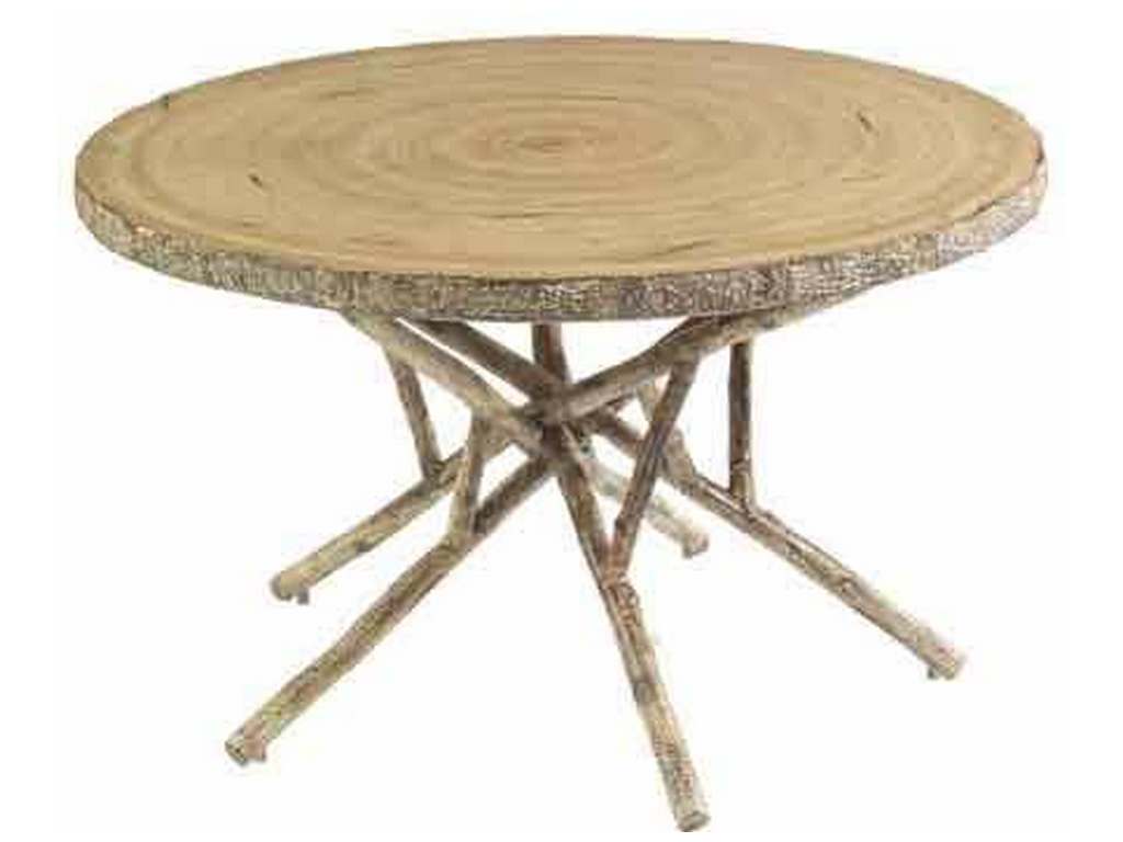 Woodard S545702 River Run 48 inch Round Birch Heartwood Dining Table