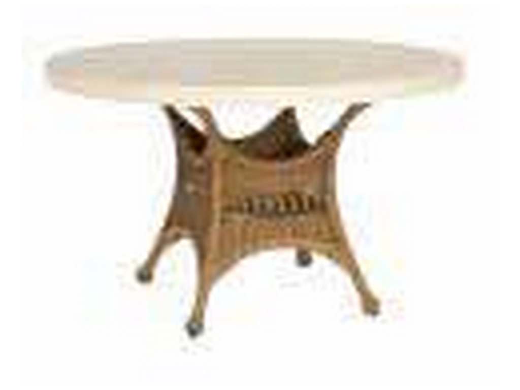 Woodard S596604 Sommerwind 48 inch Round Stone Top Umbrella Table