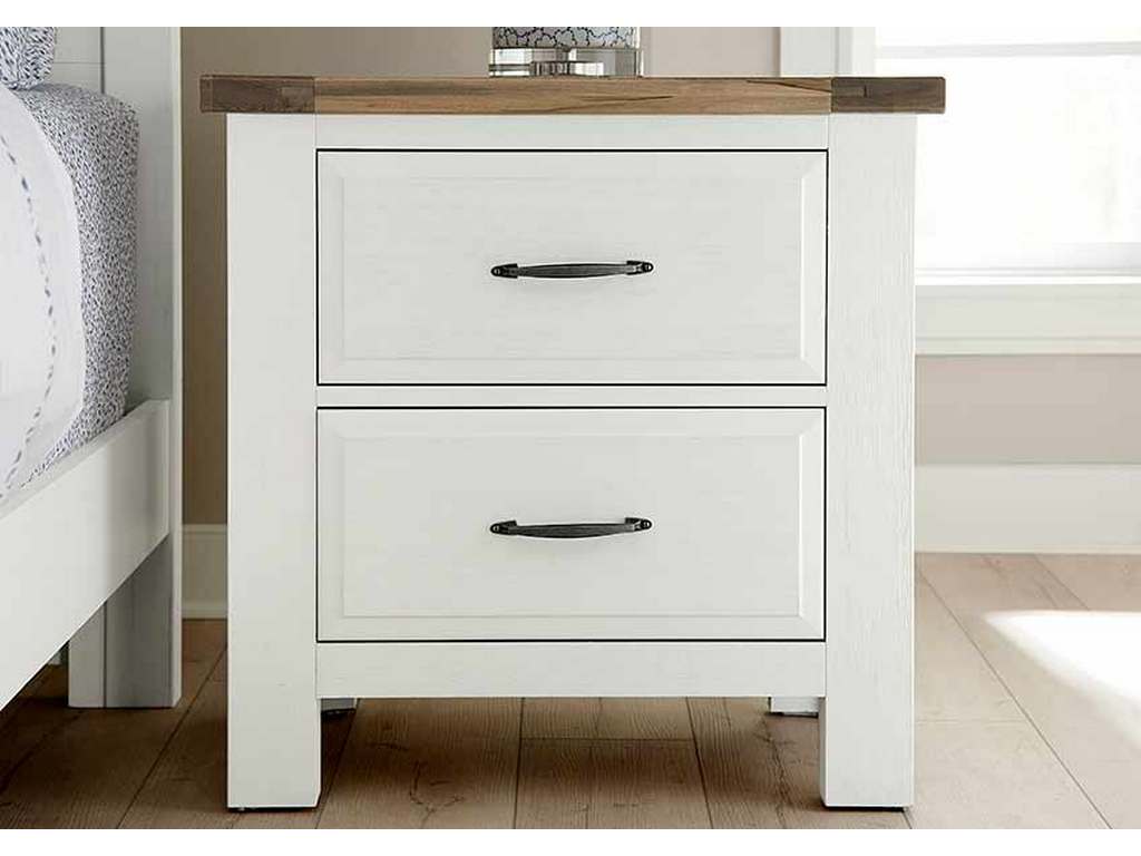 Artisan and Post 116-227 Maple Road Two-Tone Night Stand 2 Drawer Soft White Natural Top Artisan and Post 116-227 Maple Road Two-Tone Night Stand 2 Drawer Soft White Natural Top