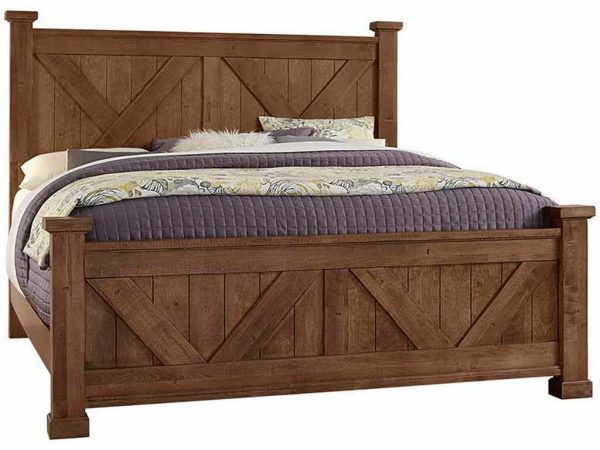 Artisan and Post 174-557-755-922 Cool Rustic Queen X Bed with X Footboard Amber