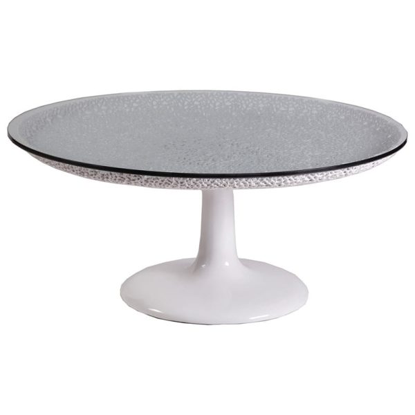 Artistica Home 2074-943C Seascape Round White Cocktail Table