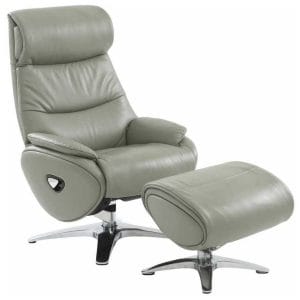 BarcaLounger 15-3723-3618-95  Adler Pedestal Chair and Ottoman Capri Gray