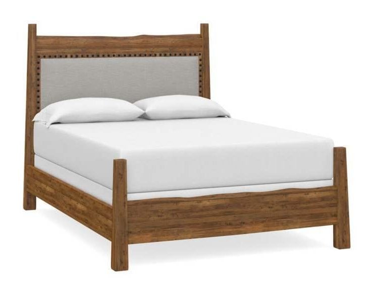 Bassett 2015-K153F BenchMade Heritage Maple Live Edge Upholstered Panel Bed