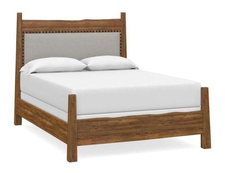 Bassett 2015-K173F BenchMade Heritage Maple Live Edge Upholstered Panel King Bed