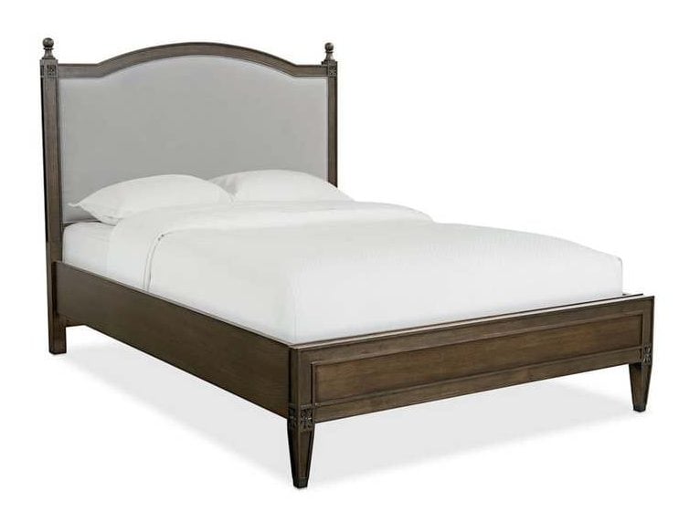 Bassett 2611-K163L Charlotte Upholstered King Bed With Low Footboard In Tavern Finish