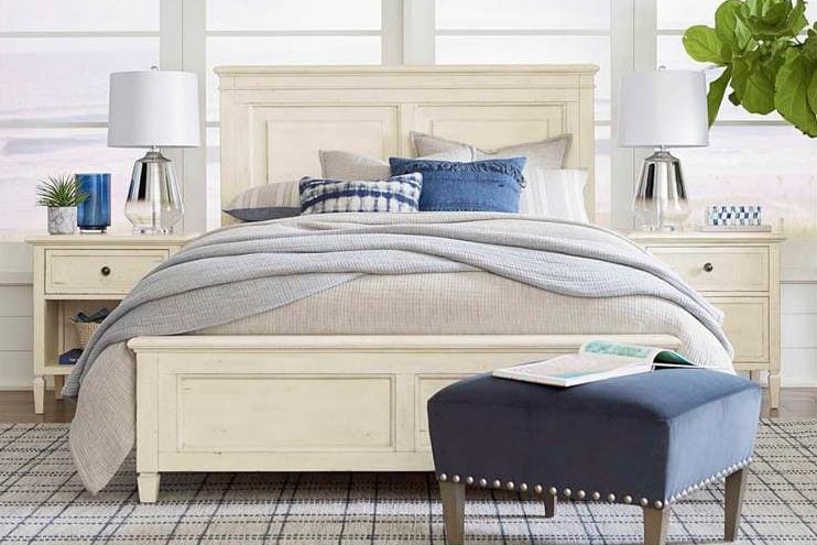 Bassett 2951-K139 Shoreline Twin Panel Bed In Sea Salt Finish