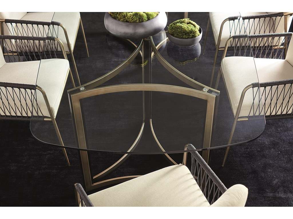 Caracole M112-019-203 Modern Remix Double Pedestal Glass Top Dining Table Caracole M112-019-203 Modern Remix Double Pedestal Glass Top Dining Table