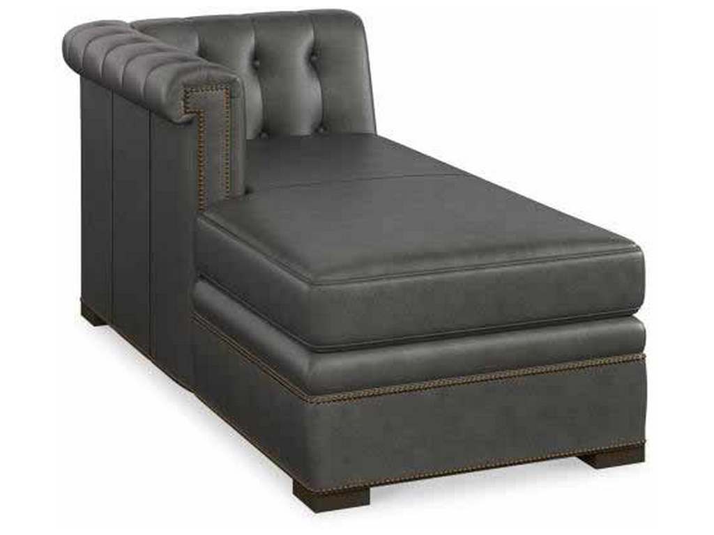 Century LR-7700-81 Century Leather Modern Chesterfield Laf Chaise