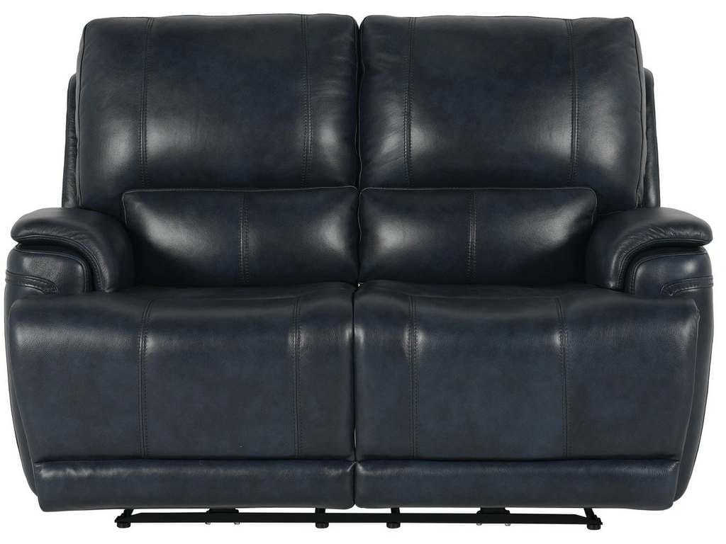 Club Level By Bassett 3749-P42N Burlington Power Motion Loveseat in Navy Leather