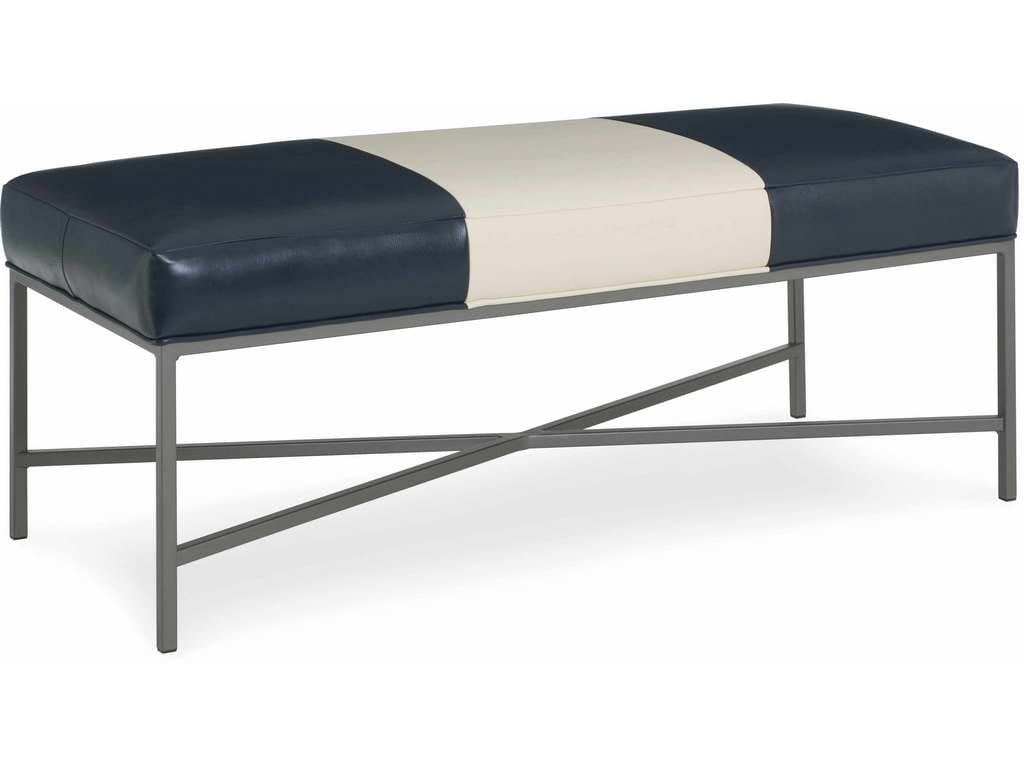 CR Laine L9487  Vixen Leather Rectangular Metal Ottoman