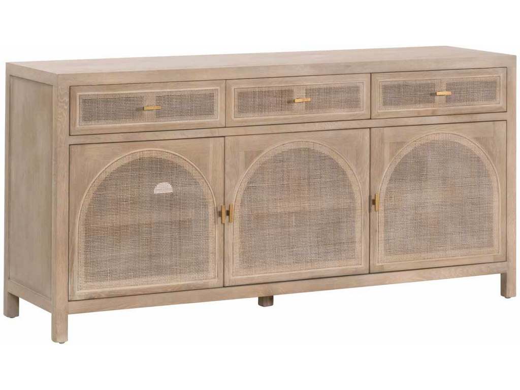 Essentials For Living 8087.SGRY-OAK/CN Cane Media Sideboard in