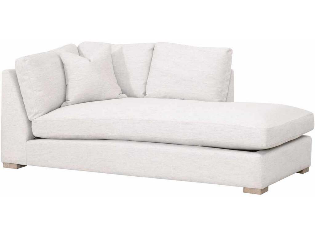 Essentials for Living 6620-RCHS.STOBSK/NG  Clara Modular Right Facing Chaise in Performance Stone Basketweave Natural Gray Oak