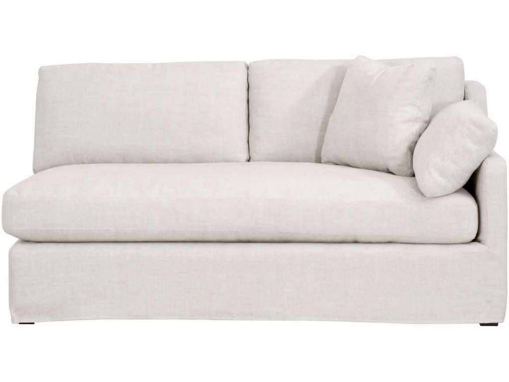 Essentials For Living 6603-2S1RA.BISQ  Lena Modular Slipcover 2 Seat Right Slope Arm Sofa in Bisque Espresso