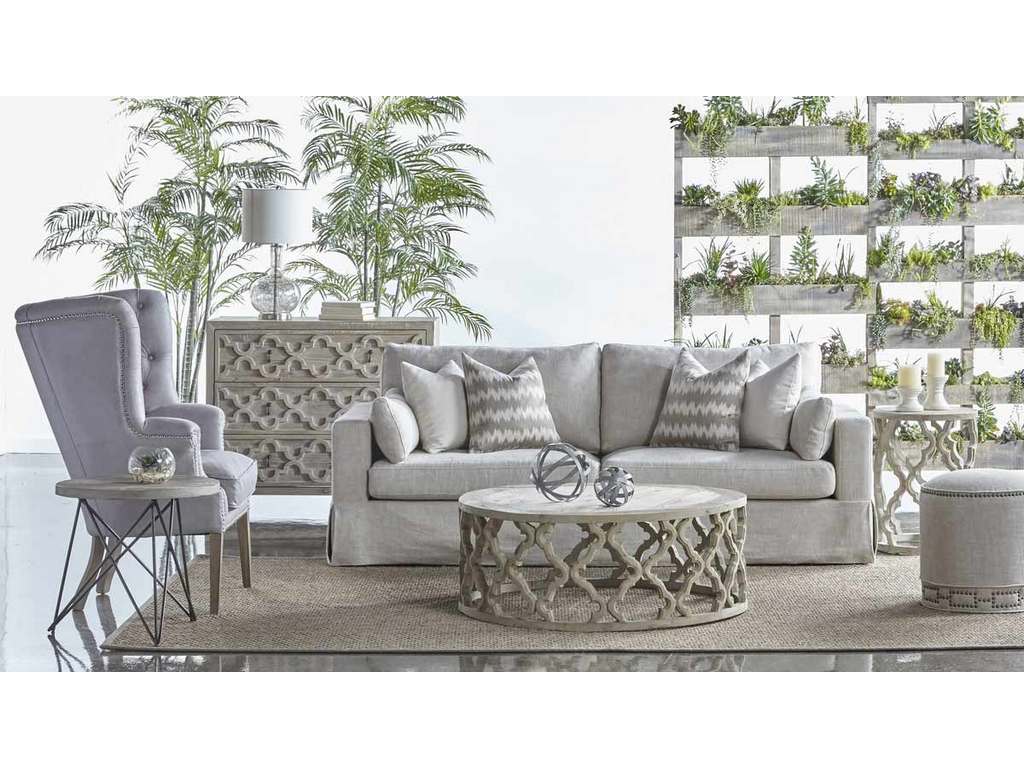 Essentials for Living 6436.BIS-GLD Marlow Ottoman in Performance Bisque French Linen Essentials for Living 6436.BIS-GLD Marlow Ottoman in Performance Bisque French Linen