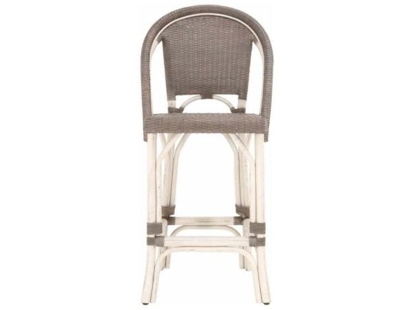 Essentials for Living Z-T0647  Paris Counter Stool in Antique White Rattan Sanded Gray