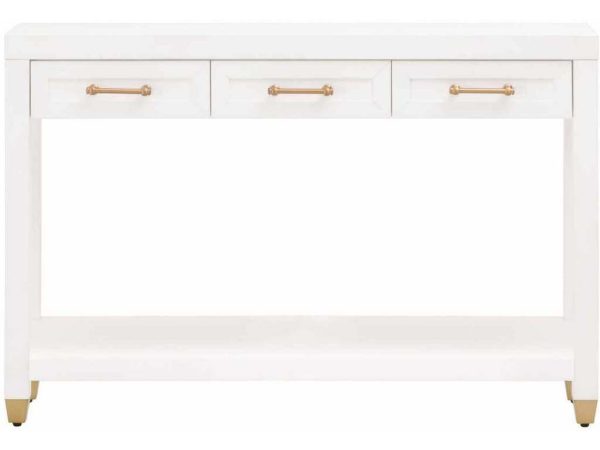 Essentials for Living 6138.WHT/BBRS  Stella Narrow Console Table in Matte White