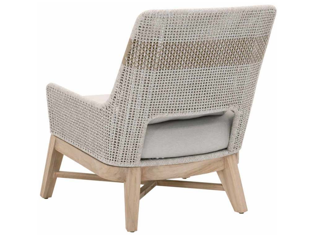 Essentials For Living 6851.WTA/PUM/GT Tapestry Outdoor Club Chair in Taupe and White Flat Rope Taupe Stripe Performance Pumice Gray Teak Essentials For Living 6851.WTA/PUM/GT Tapestry Outdoor Club Chair in Taupe and White Flat Rope Taupe Stripe Performance Pumice Gray Teak