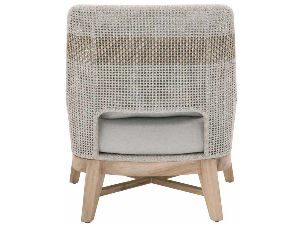 Essentials For Living 6851.WTA/PUM/GT Tapestry Outdoor Club Chair in Taupe and White Flat Rope Taupe Stripe Performance Pumice Gray Teak Essentials For Living 6851.WTA/PUM/GT Tapestry Outdoor Club Chair in Taupe and White Flat Rope Taupe Stripe Performance Pumice Gray Teak